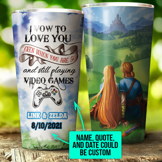 Personalized Couple The legend of Zelda Tumbler 30oz (Straight)