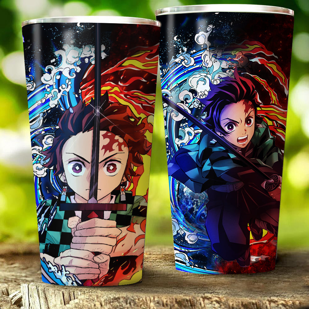 Tanjiro Sun and Water Breathing Techniques Demon Slayer Tumbler 30oz (Straight)