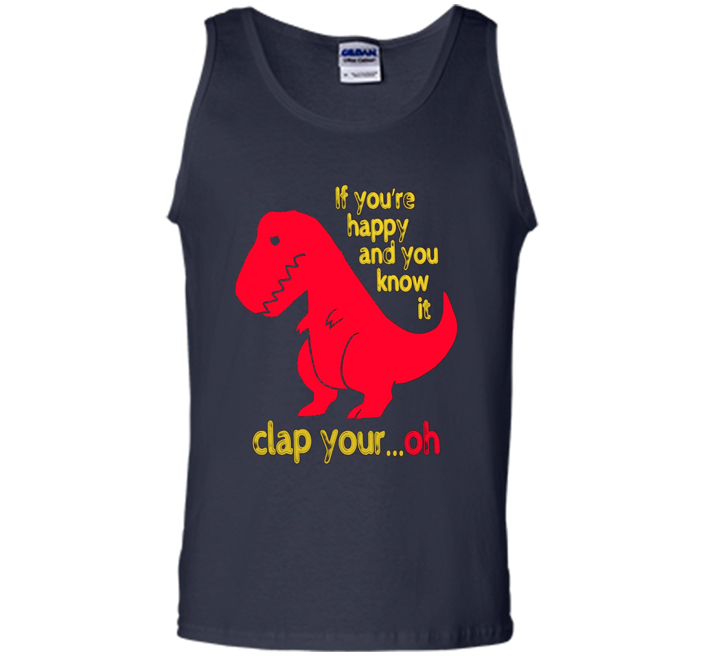 T-rex If you're happy &amp; you know it clap your oh T-shirt Navy
