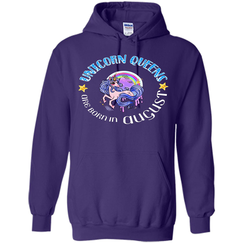 Augus Unicorn T-shirt Unicorn Queens Are Born In August Purple