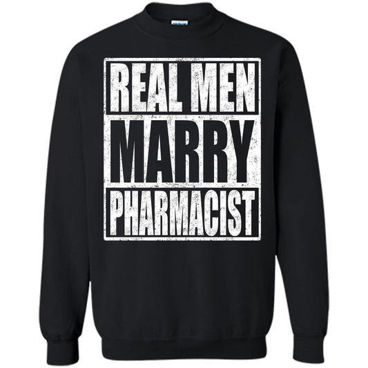 Real Men Marry Pharmacist T-shirt Pharmacist's Husband Black
