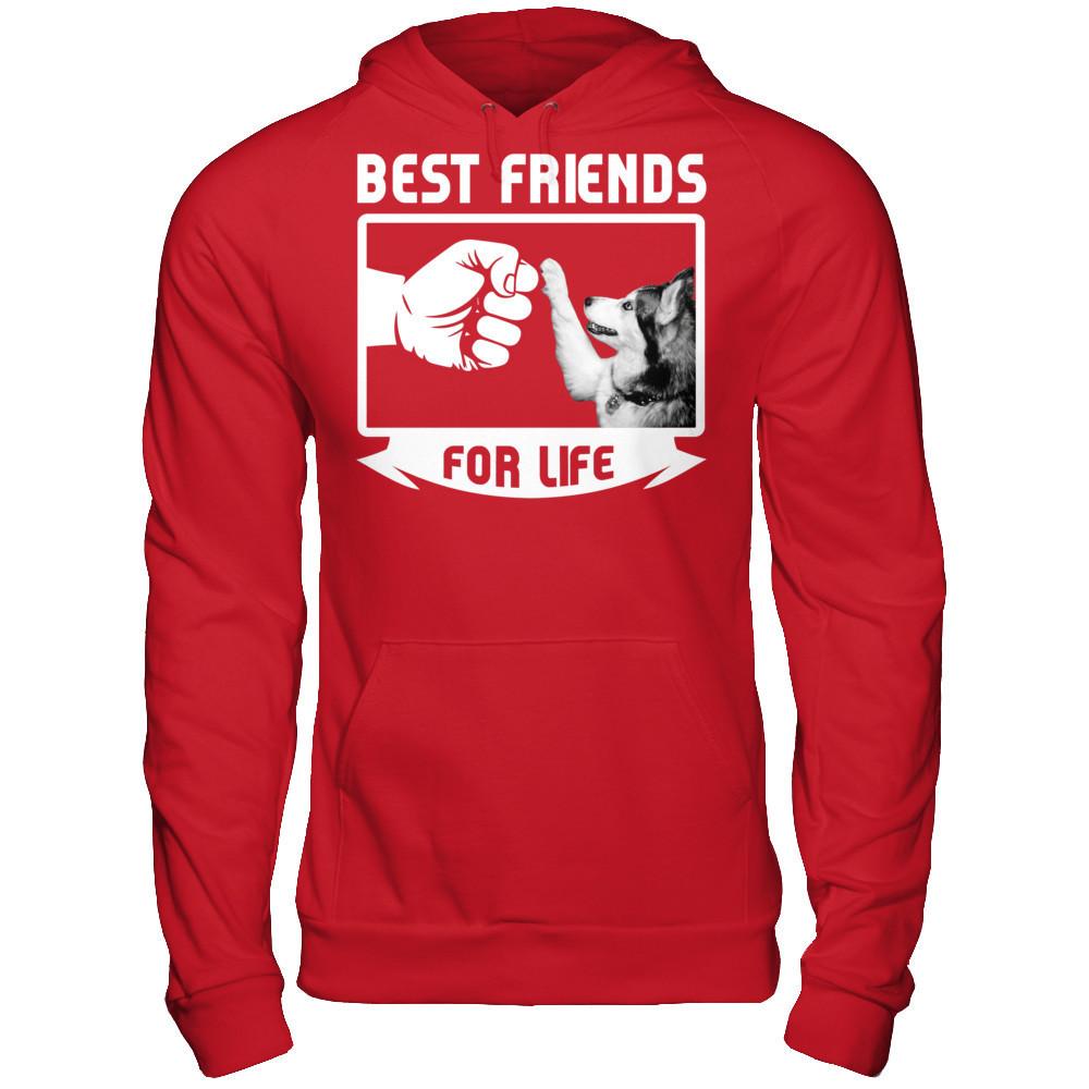 Dog - Best Friends For Life T-shirt Gildan - Pullover Hoodie Red