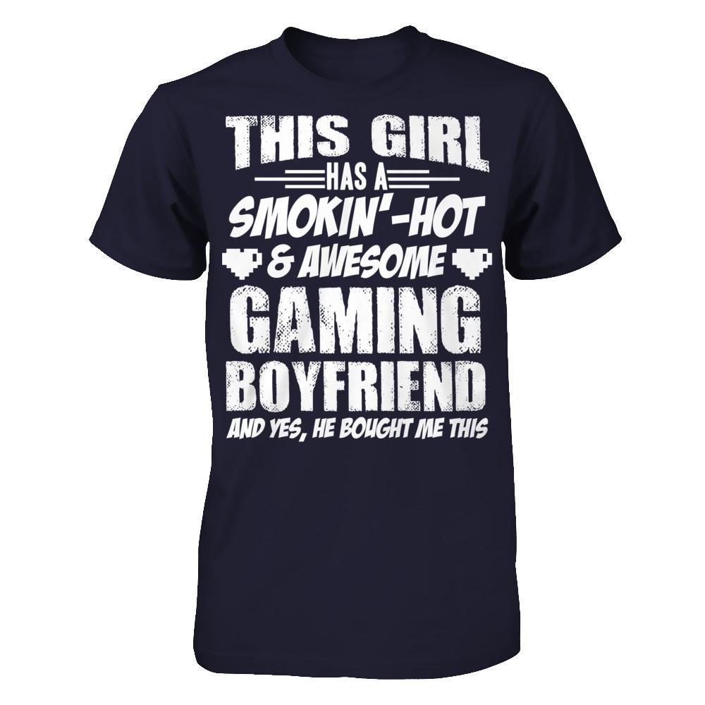 This Girl Has A Smoking Hot and Awesome Gaming Boyfriend and Yes, He Bought Me This Next Level - Unisex Fitted Tee Midnight Navy