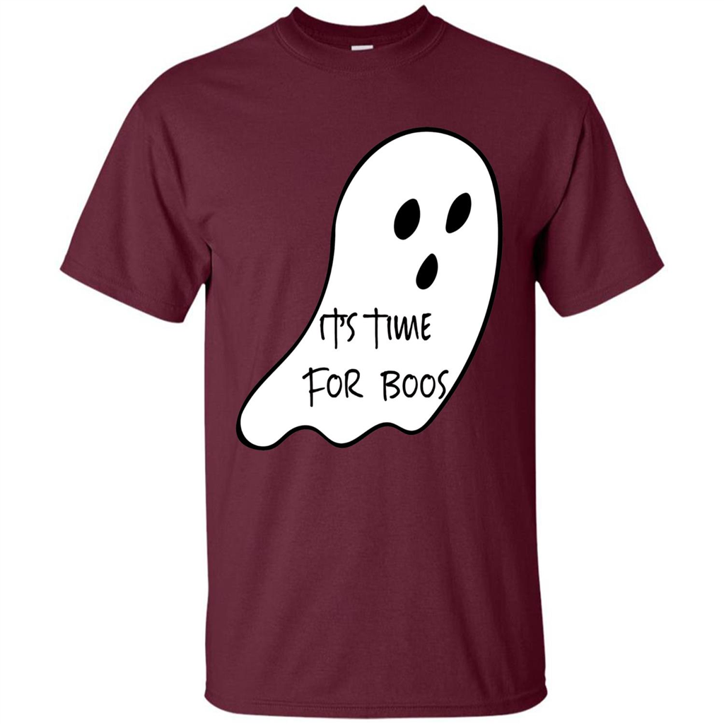 It's Time For Boos Funny Halloween T-shirt Maroon