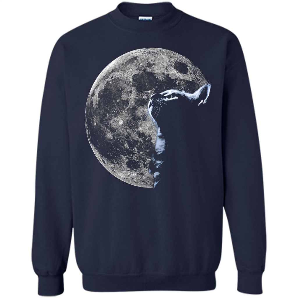 Cat Lover T-shirt Cat And Moon Navy