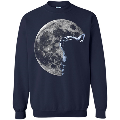 Cat Lover T-shirt Cat And Moon Navy