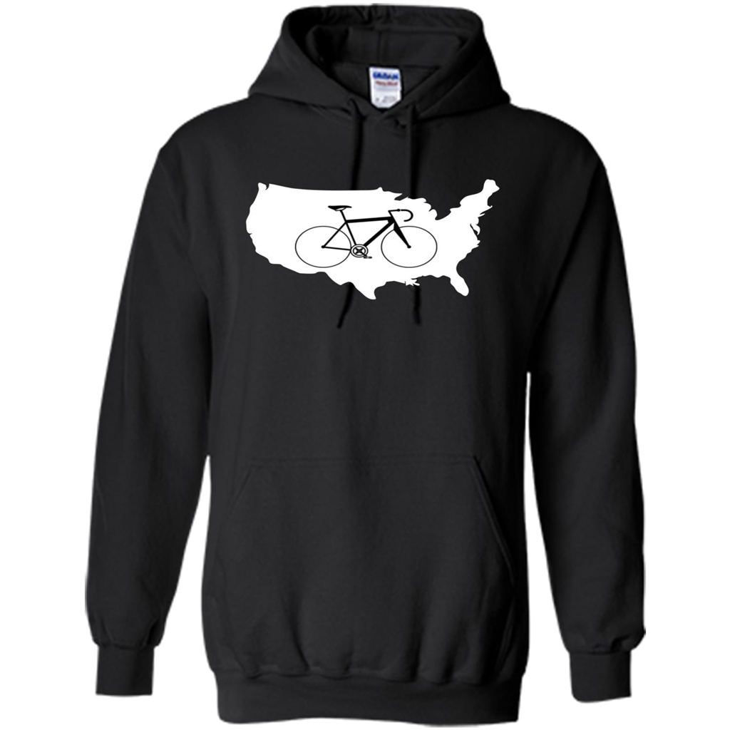 Bicycle America T-shirt USA States Road Bike Black