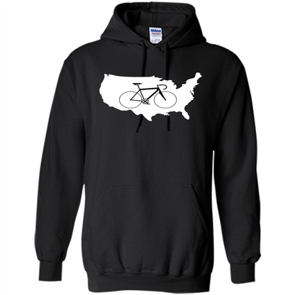 Bicycle America T-shirt USA States Road Bike Black