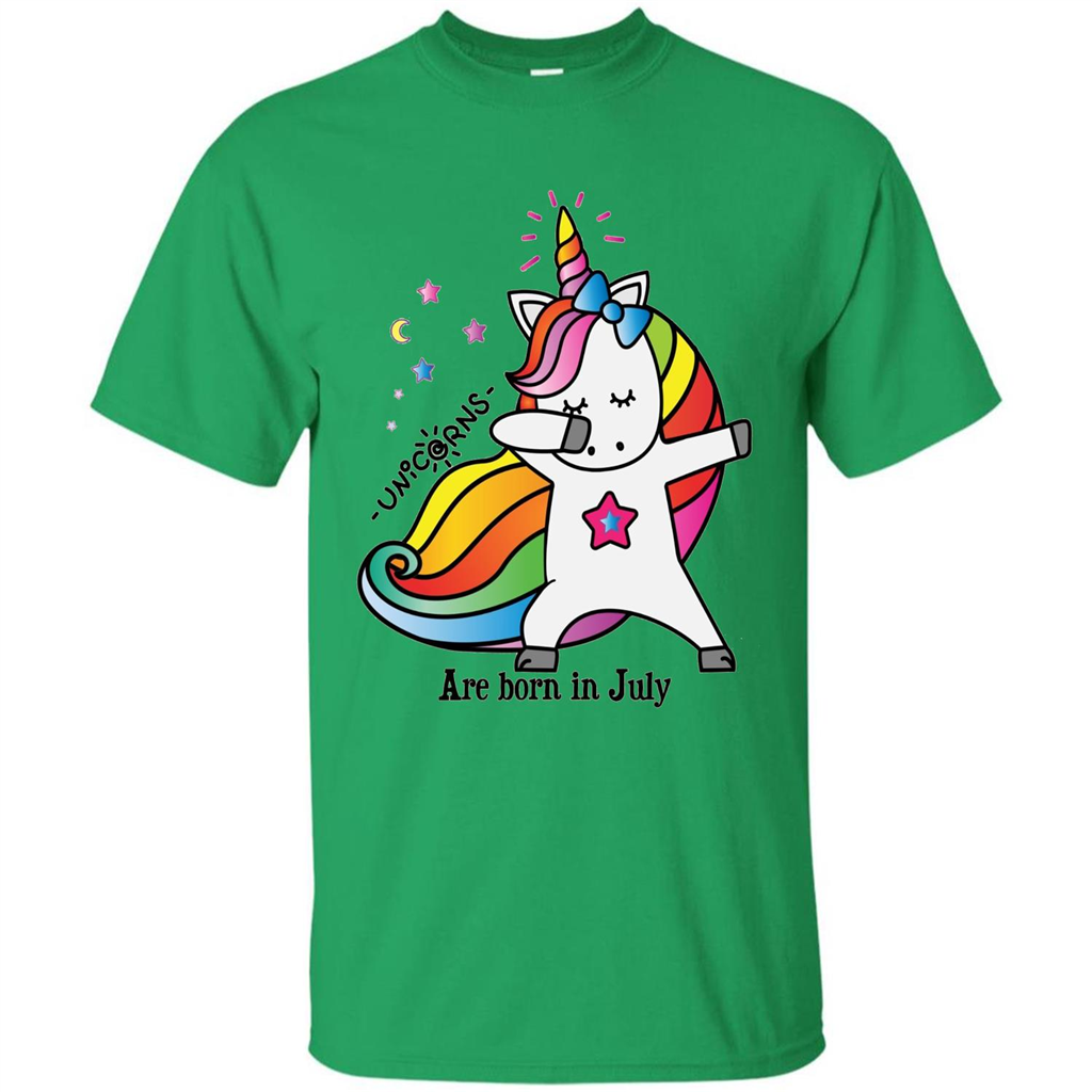 Unicorn Birthday T-shirt Unicorns Are Born In July Irish Green