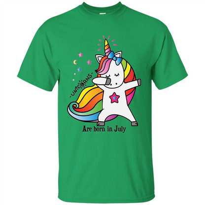 Unicorn Birthday T-shirt Unicorns Are Born In July Irish Green