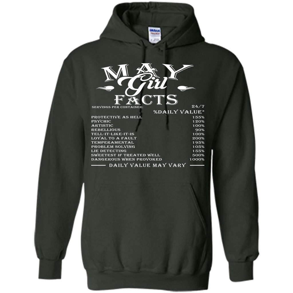May Girl Facts T-shirt Forest Green
