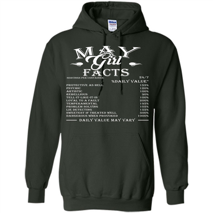 May Girl Facts T-shirt Forest Green