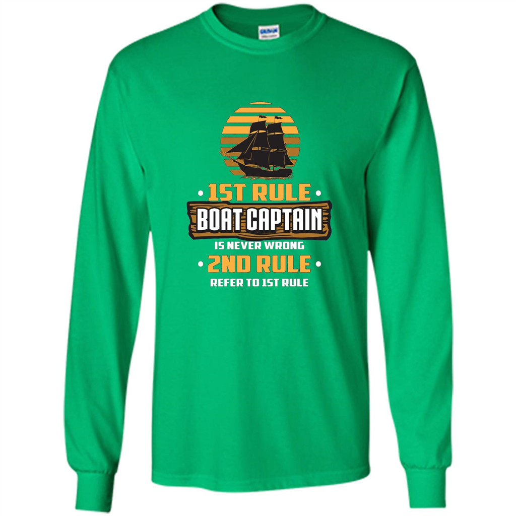 Funny Boat Captain Rules T-shirt Boat Captain Is Never Wrong Irish Green