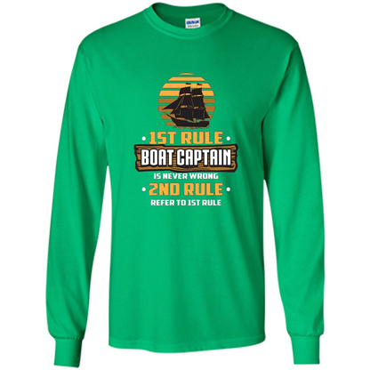 Funny Boat Captain Rules T-shirt Boat Captain Is Never Wrong Irish Green