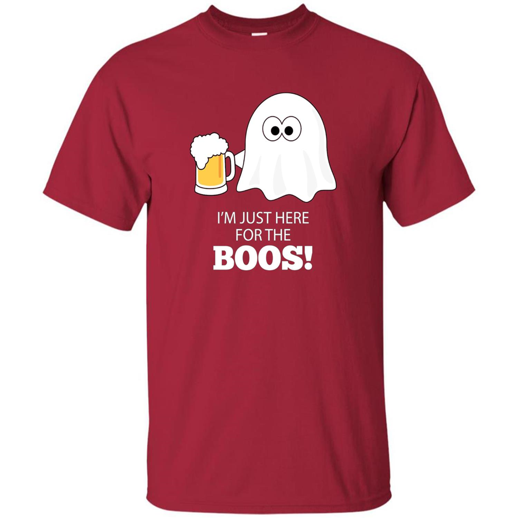 Halloween Drinking T-shirt I'm Just Here For The Boos Cardinal