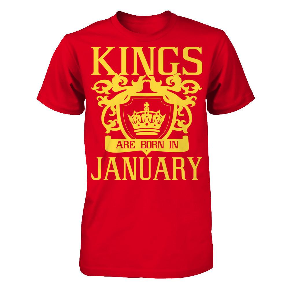 Kings Are Born In January Next Level - Unisex Fitted Tee Red