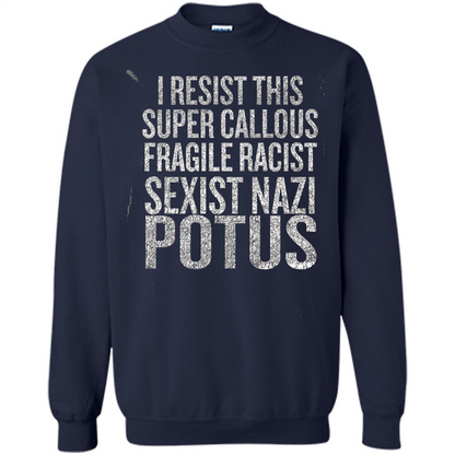 I Resist This Super Callous Fragile Racist Sexist Nazi Potus T-shirt Navy
