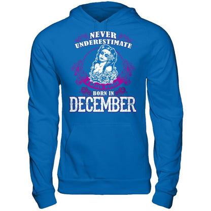 Never Underestimate A Black Woman Born In December Gildan - Pullover Hoodie Royal