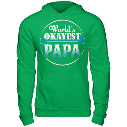 World's Okayest Papa Gildan - Pullover Hoodie Irish Green