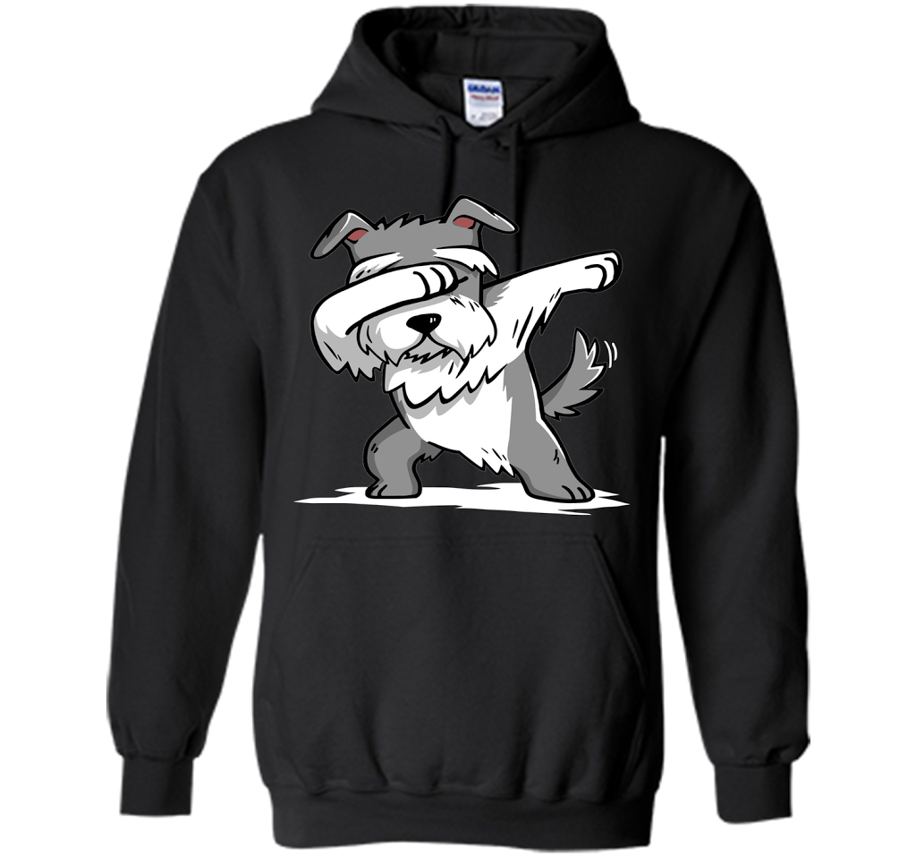 Dog T-shirt Schnauzer Dabbing T-shirt Black