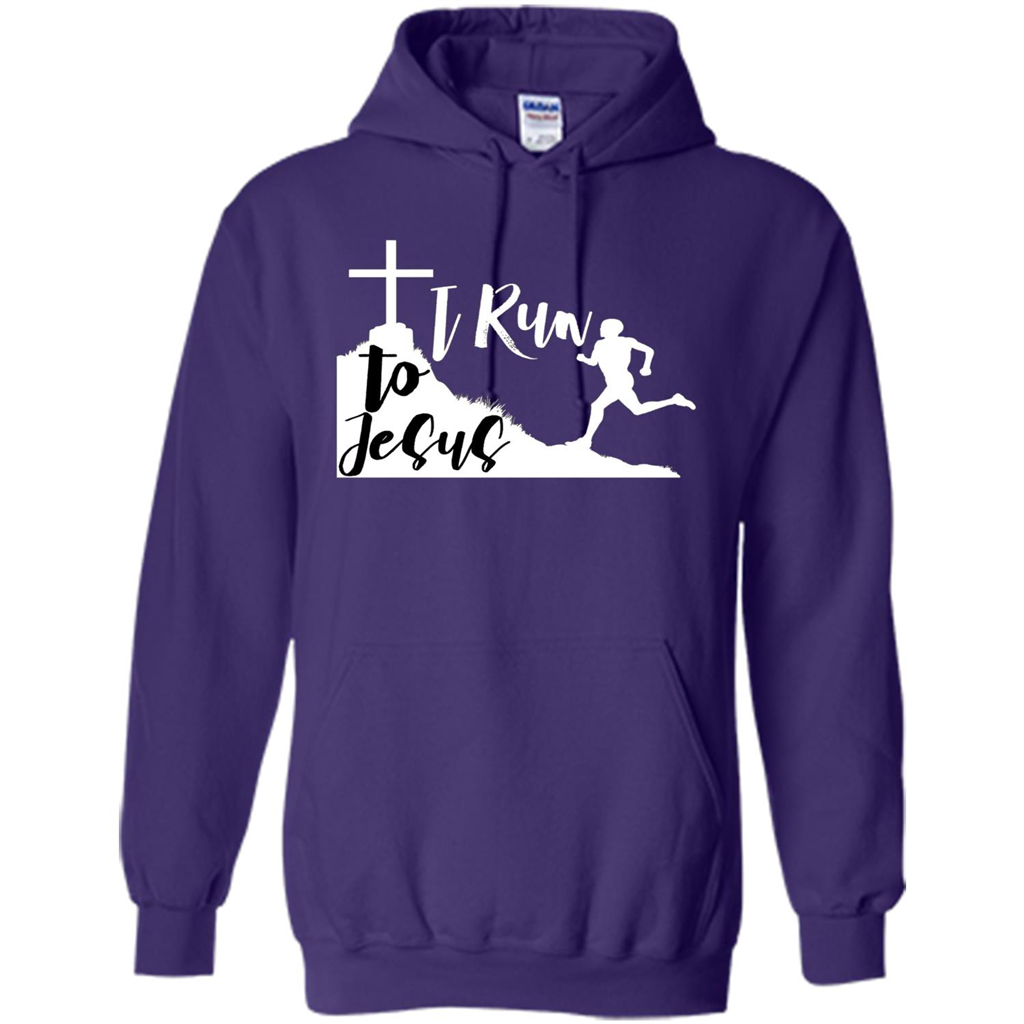 Christian T-shirt I Run To Jesus Purple