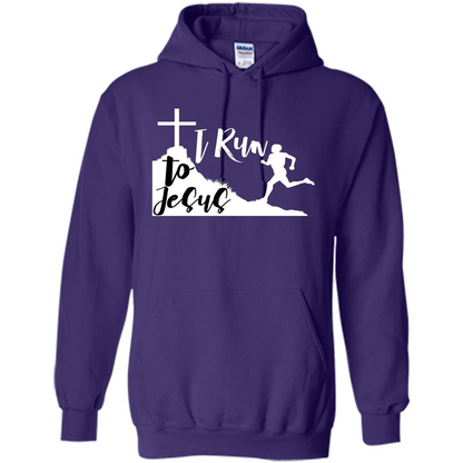 Christian T-shirt I Run To Jesus Purple