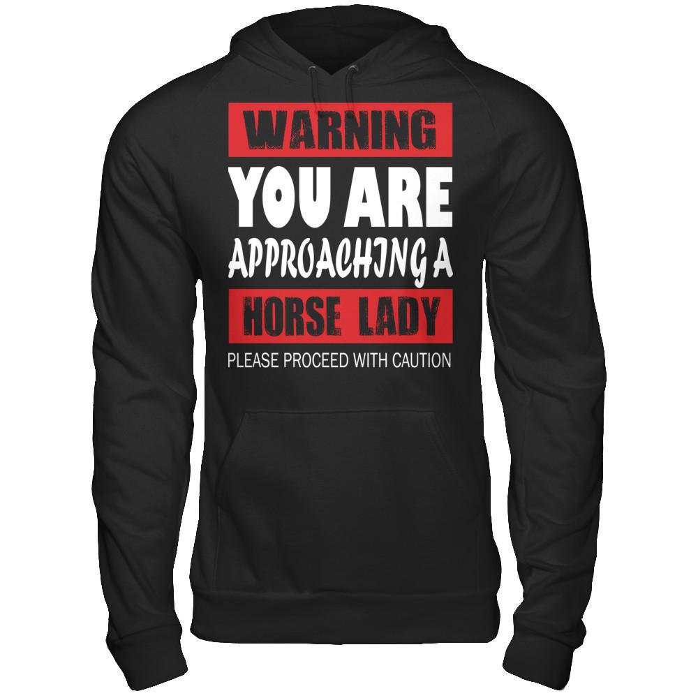 Warning, You Are Approaching A Horse Lady, Please Proceed With Caution Gildan - Pullover Hoodie Black