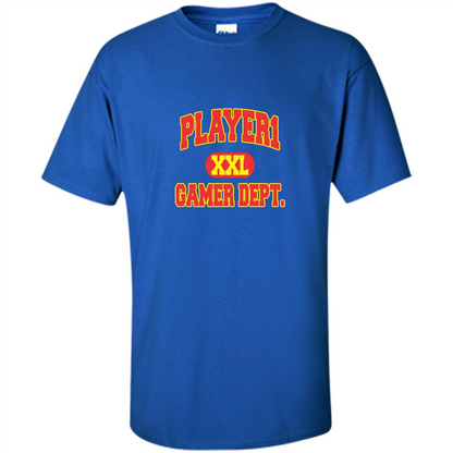 Gamer T-shirt Player 1 XXL Gamer Department Royal