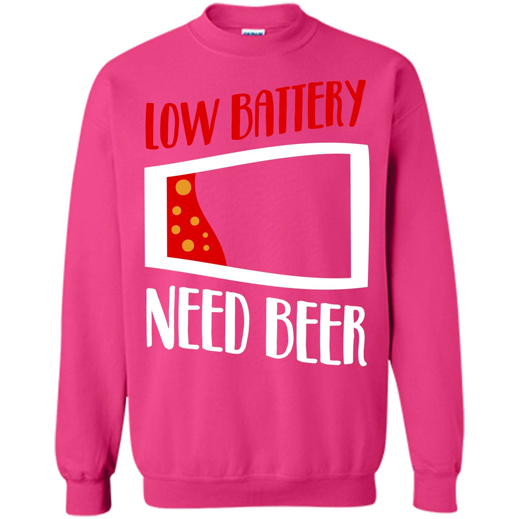 Beer T-shirt Low Battery Need Beer T-shirt Heliconia