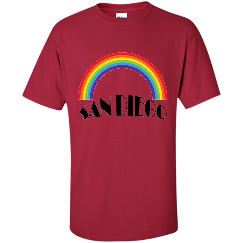 LGBTQ. San Diego LGBT Pride Rainbow T-shirt Cardinal