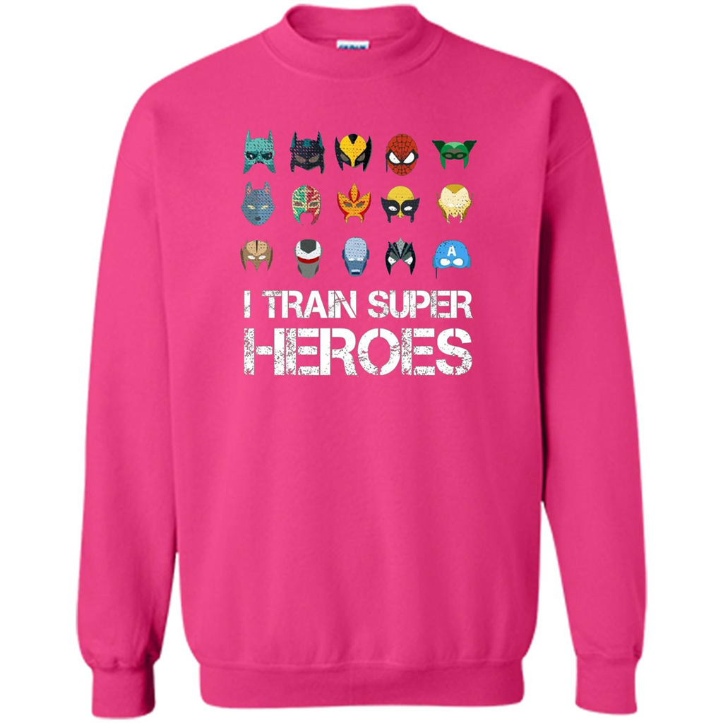 I Train Super Heroes T-shirt Heliconia