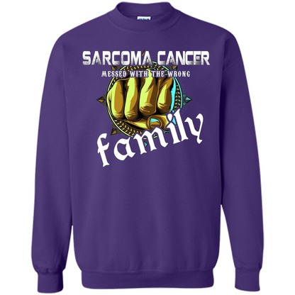 Sarcoma Cancer Messed With The Wrong Family T-shirt Purple