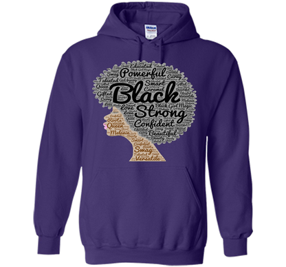 Afro Word Art Natural Hair T-Shirt for Black Women shirt Purple