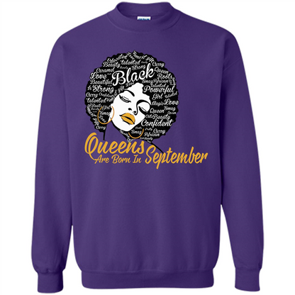 Queen Are Born In September T-shirt Purple