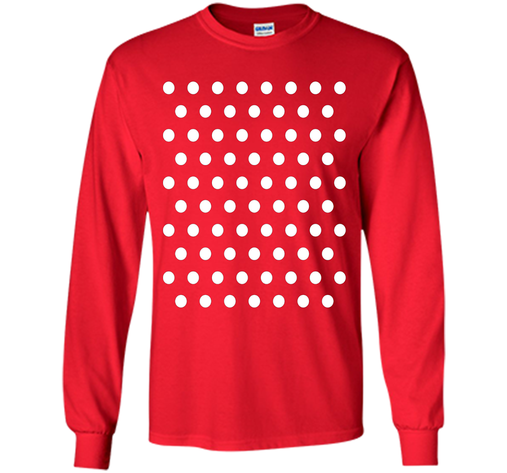 Black and white polka dot tee t shirt shirt Red
