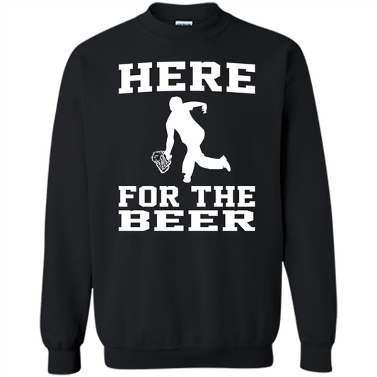 Funny Bowling Drinking Shirt Here For The Beer T-shirt Black