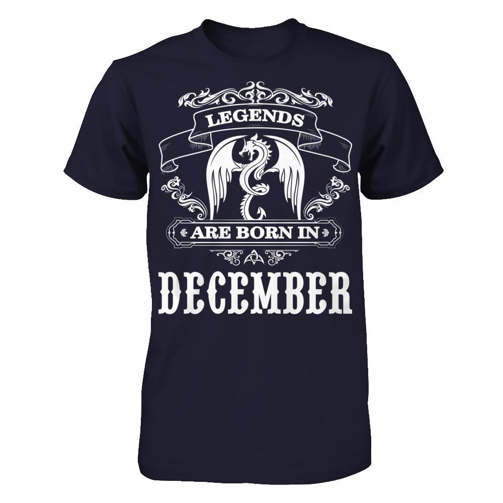 Legends Are Born In December T-shirt Next Level - Unisex Fitted Tee Midnight Navy