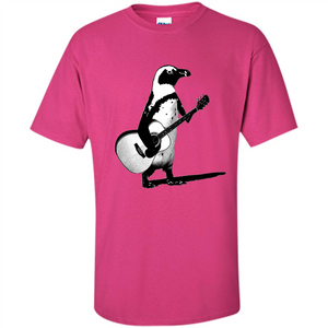 Funny Penguin T-shirt Penguin Plays Guitar