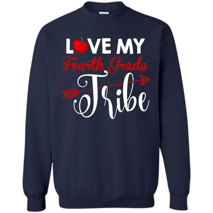 Love My Fourth Grade Tribe T-shirt School Day T-shirt Navy
