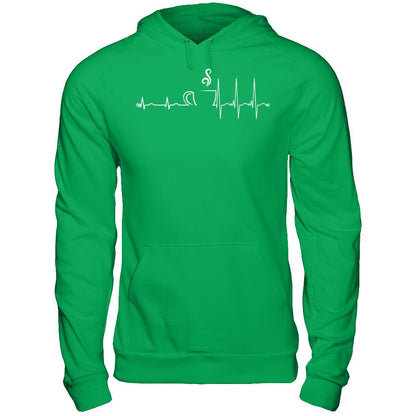 Coffee Heartbeat T-shirt Gildan - Pullover Hoodie Irish Green