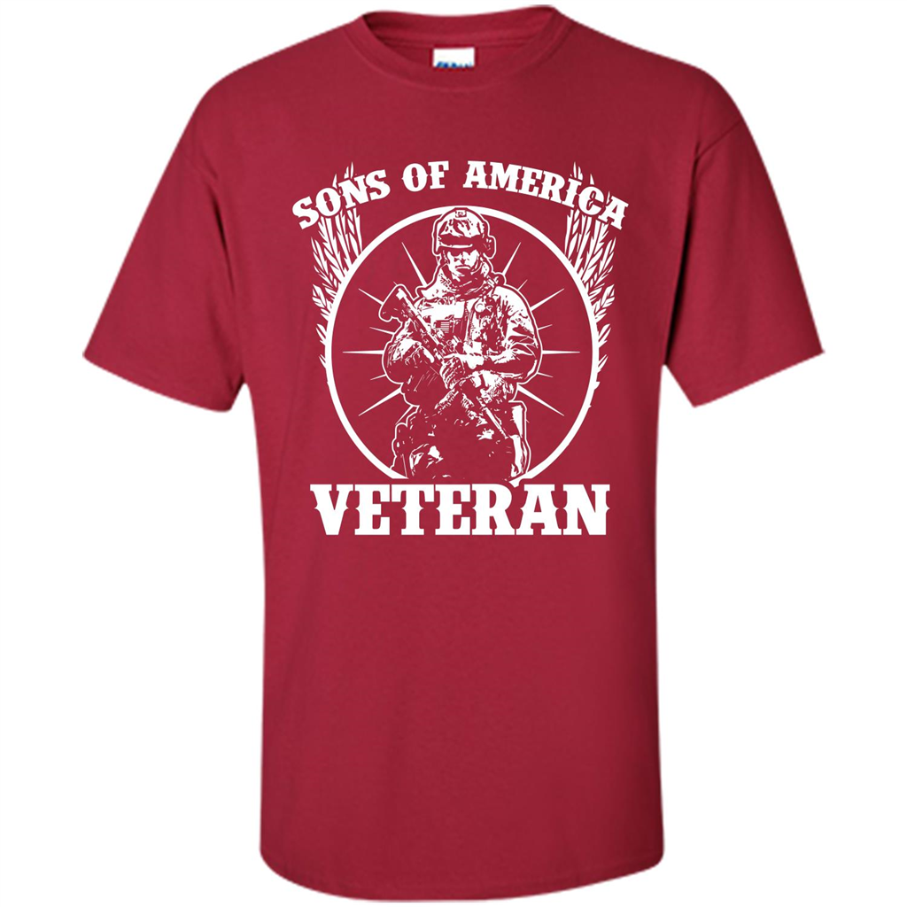 Military T-shirt Sons Of America Veteran Cardinal