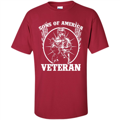 Military T-shirt Sons Of America Veteran Cardinal