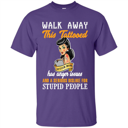 Autism Awareness T-shirt Walk Away This Tattooed Purple