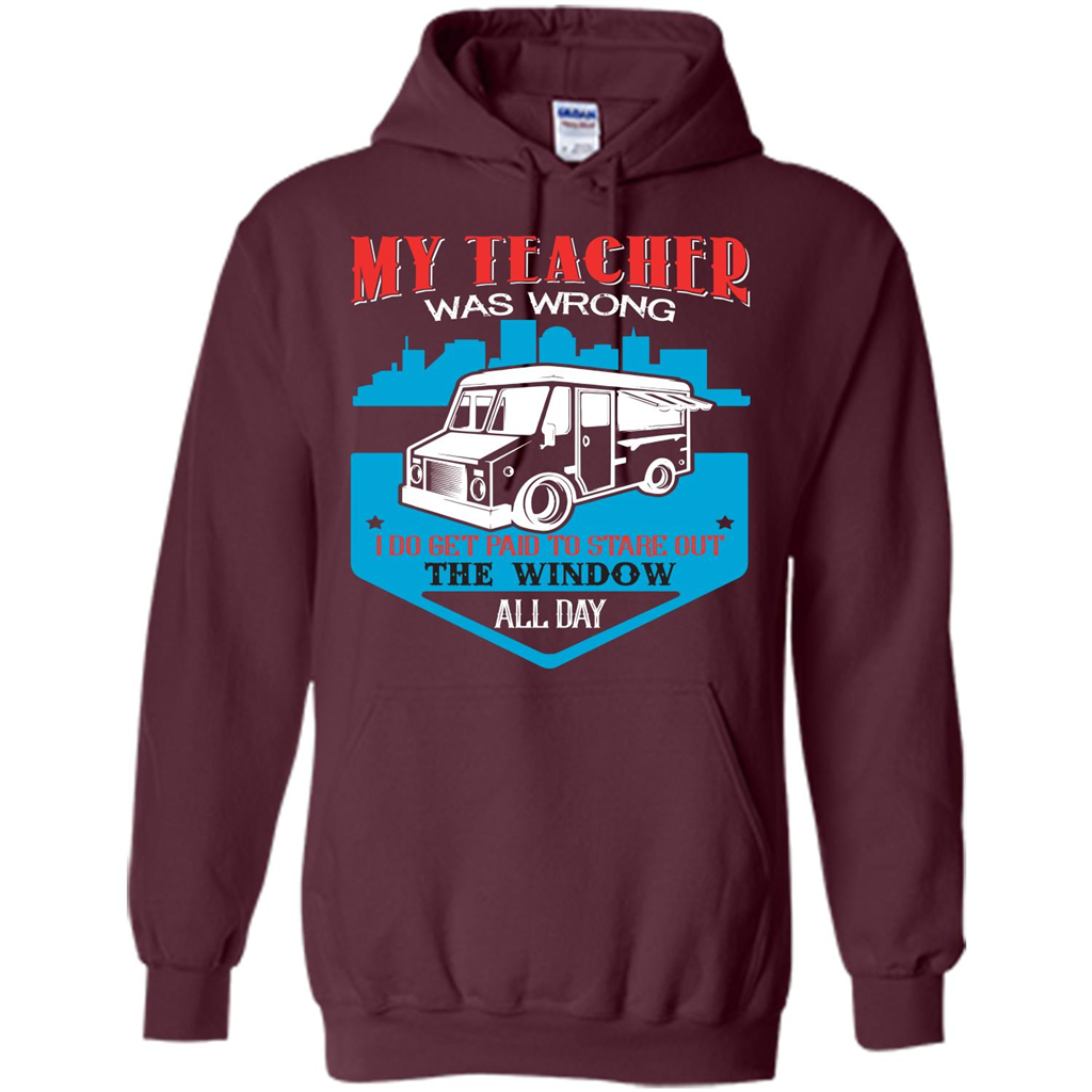 Ice Cream Car T-shirt I Do Get Paid To Stare Out The Window All Day Maroon