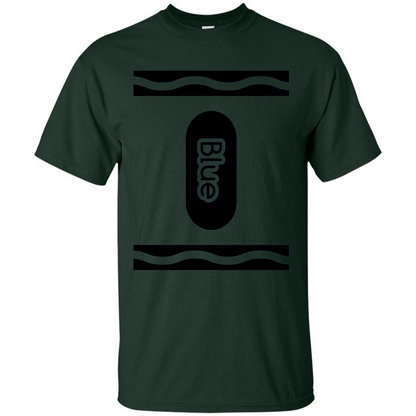 Blue Crayon Halloween Costume T-shirt Forest Green