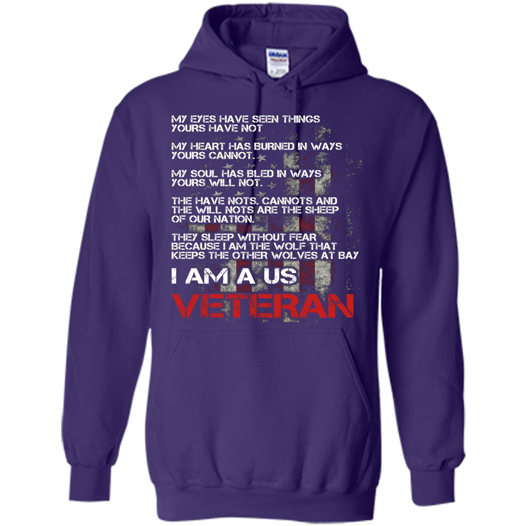Military T-shirt I Am A Us Veteran T-shirt Purple