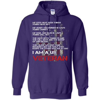 Military T-shirt I Am A Us Veteran T-shirt Purple