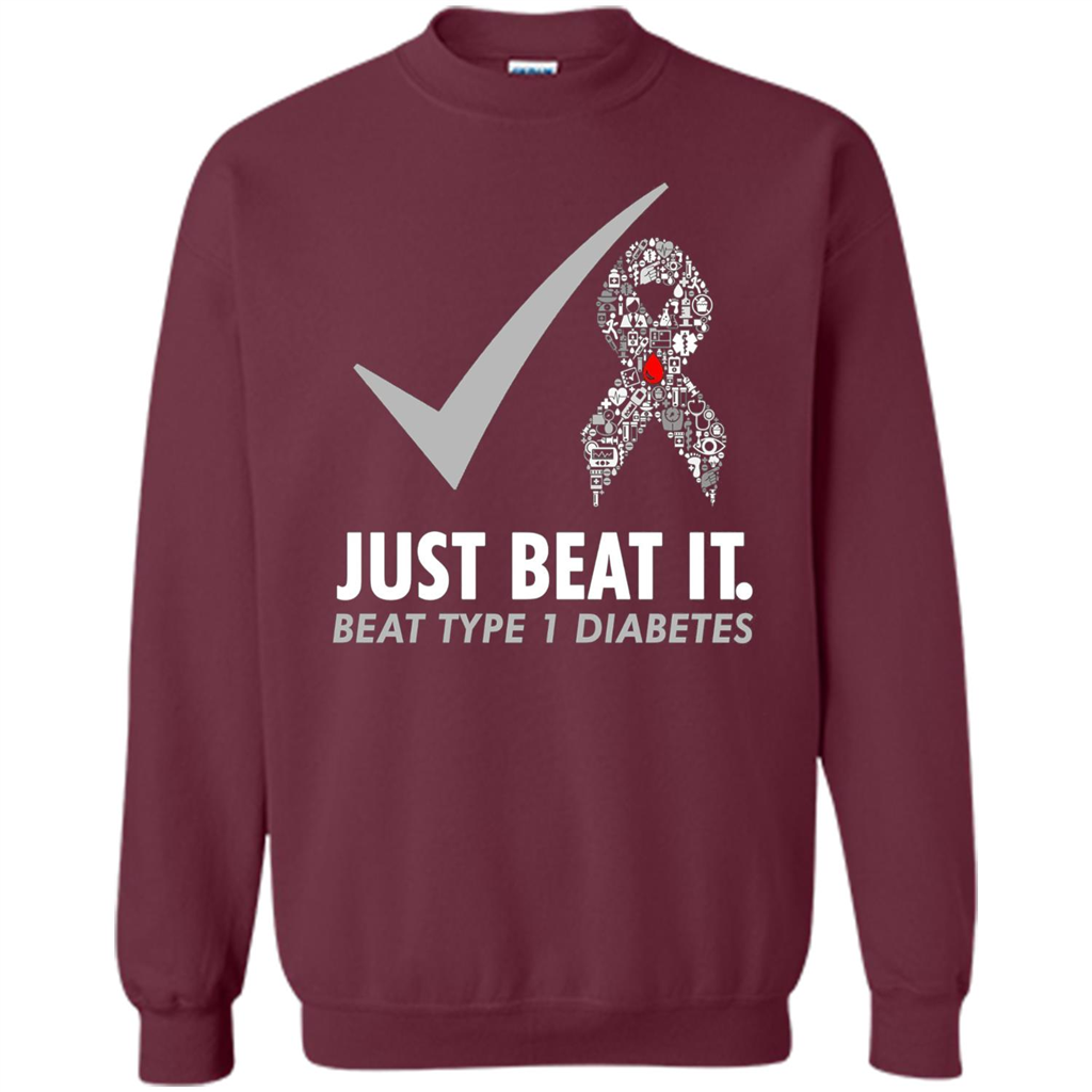 Just Beat It T-shirt Beat Type 1 Diabetes Maroon