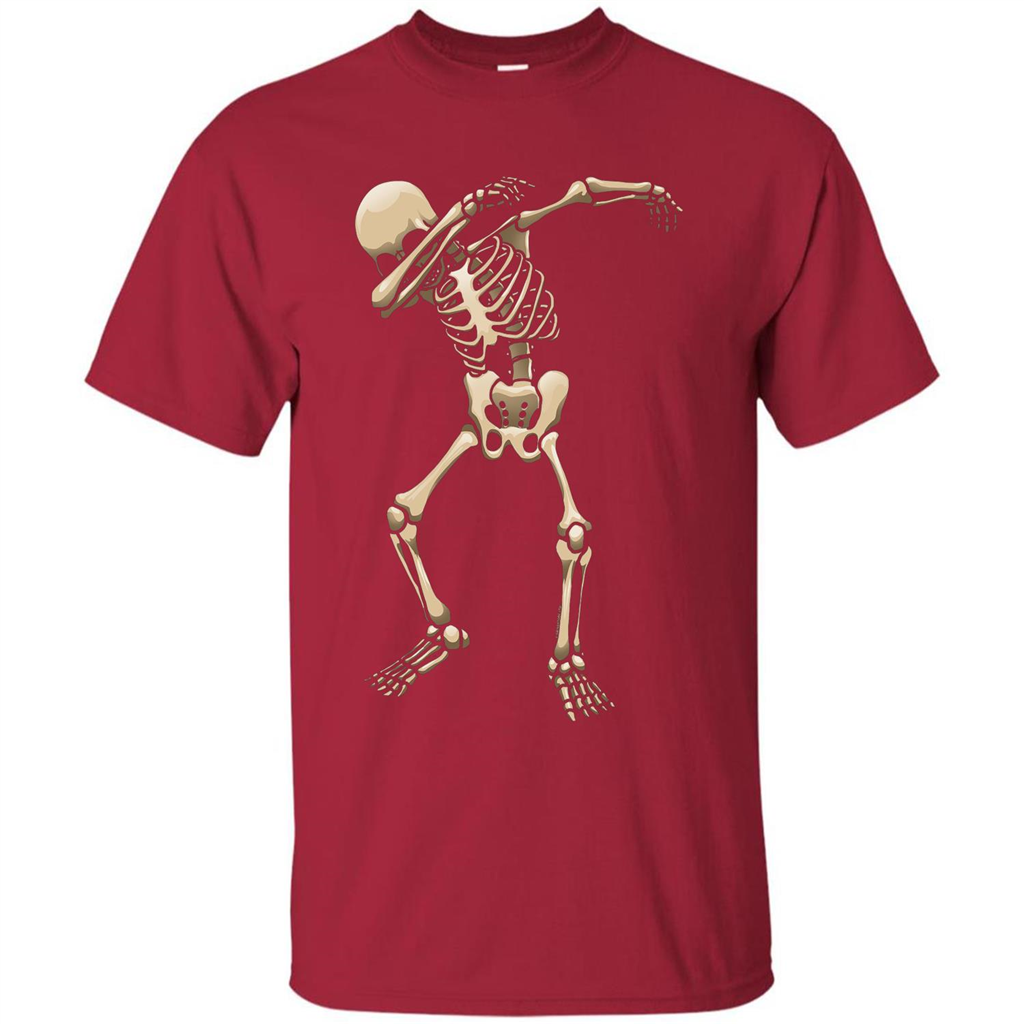 Halloween T-shirt Dabbing Skeleton T-shirt Cardinal