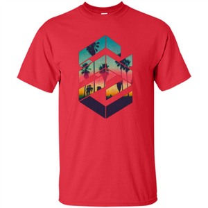 Summer T-shirt Geometric Sunset Beach